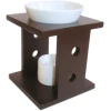 Wooden Oil Burner Set – Chocolate – Small Circle Cutout