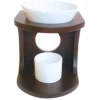 Wooden Oil Burner Set – Chocolate – Round Edge