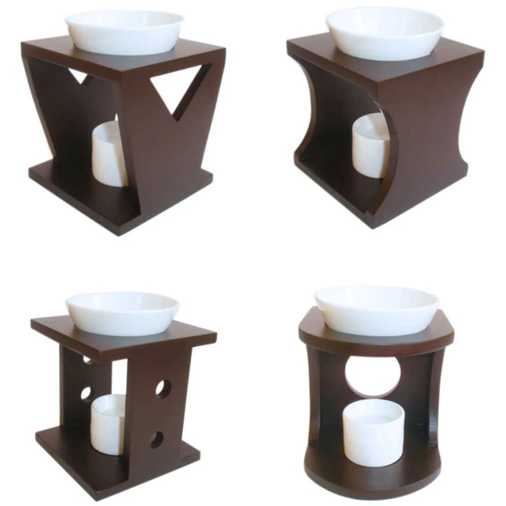 Wooden Oil Burner Set – Chocolate