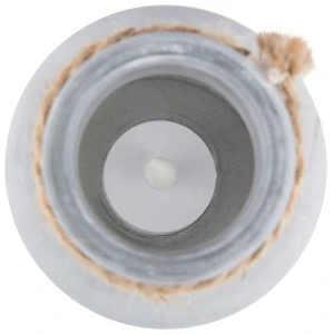 Round Grey Frosted Glass Led Candle Holder Lamp (16cm)