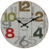 Round 34cm White With Coloured Numbers Wall Clock