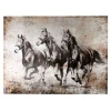 Three Galloping Horses Print Framed Canvas 80cm X 60cm