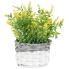Artificial Yellow Stem Flower Basket Planter 26cm