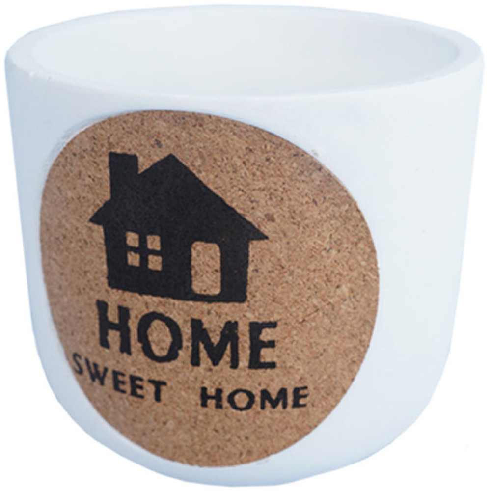 Concrete “home Sweet Home” Planter – White 12cm