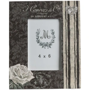 Black And White Rose Design Photo Frame