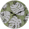 Round 34cm Tropical Monstera Print Wall Clock