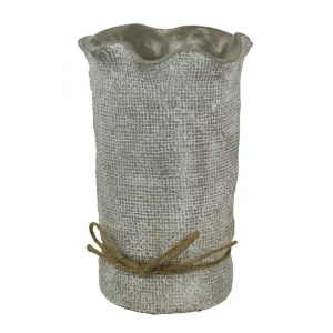 Grey Ceramic Flute Edged Pot Planter – Large 20cm