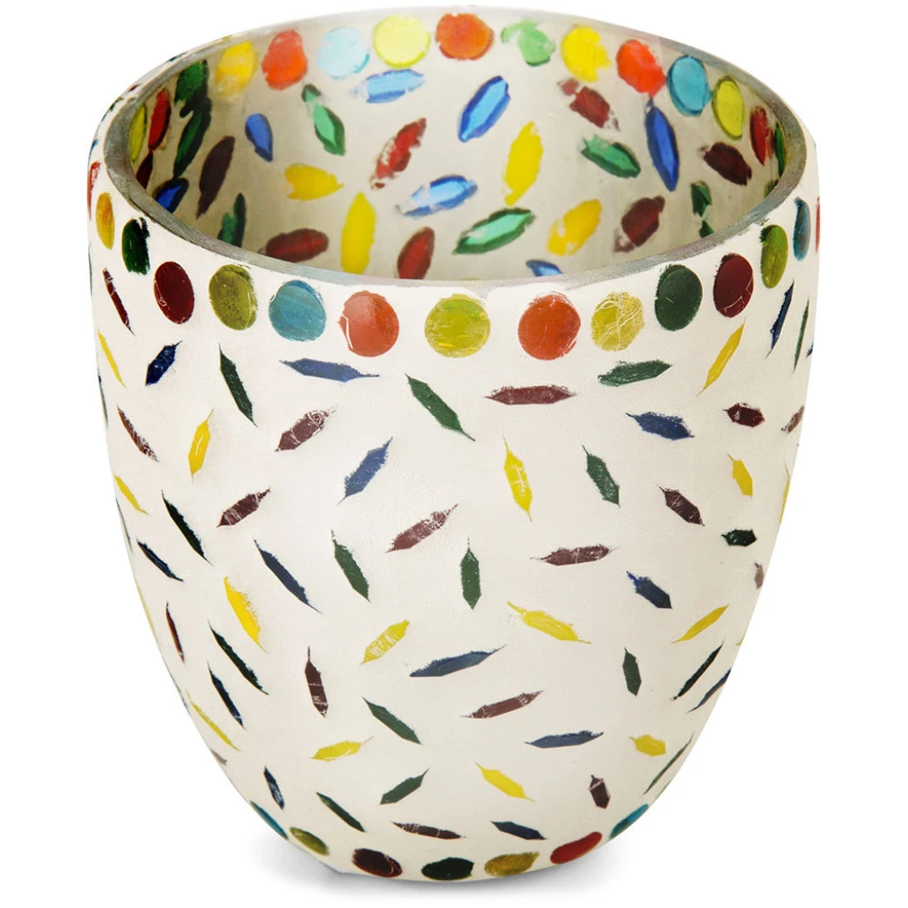 Multi Colour Specks Tealight Candle Holder 9cm