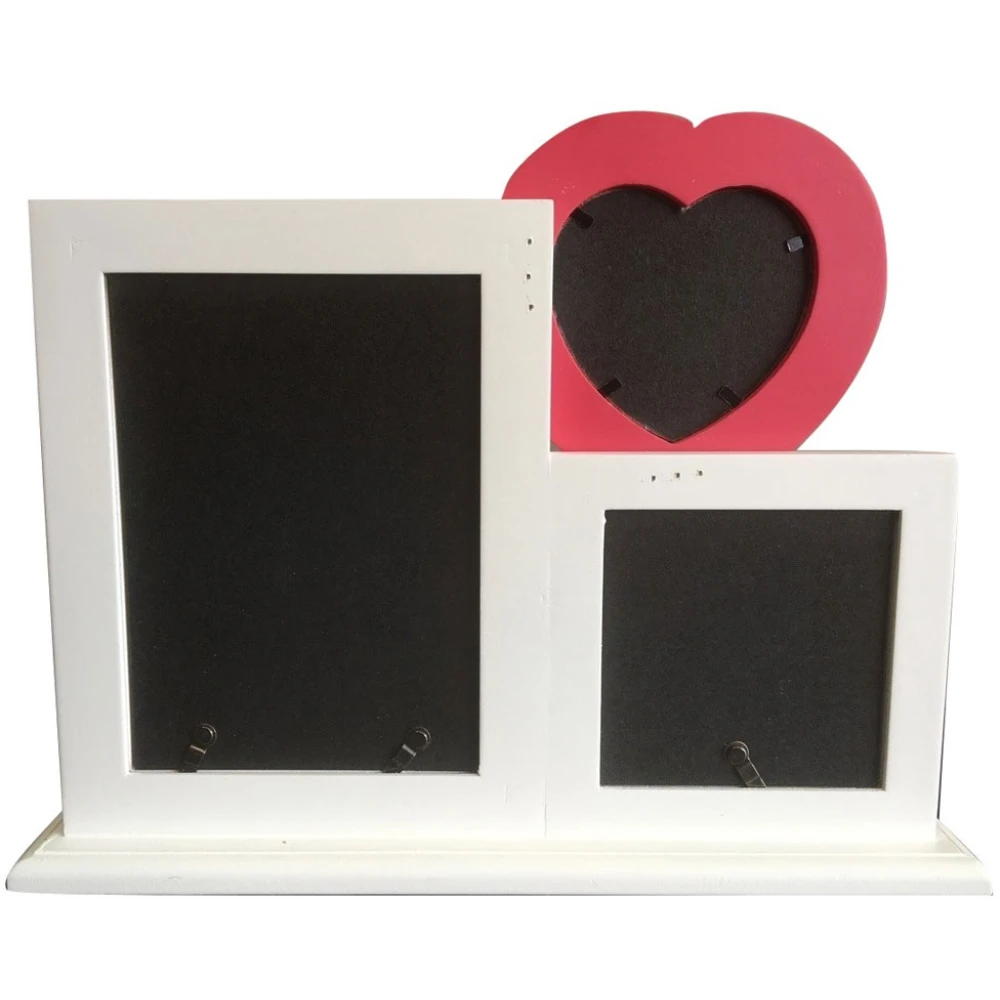 3 In 1 Photo Frame – White With Pink Love Heart