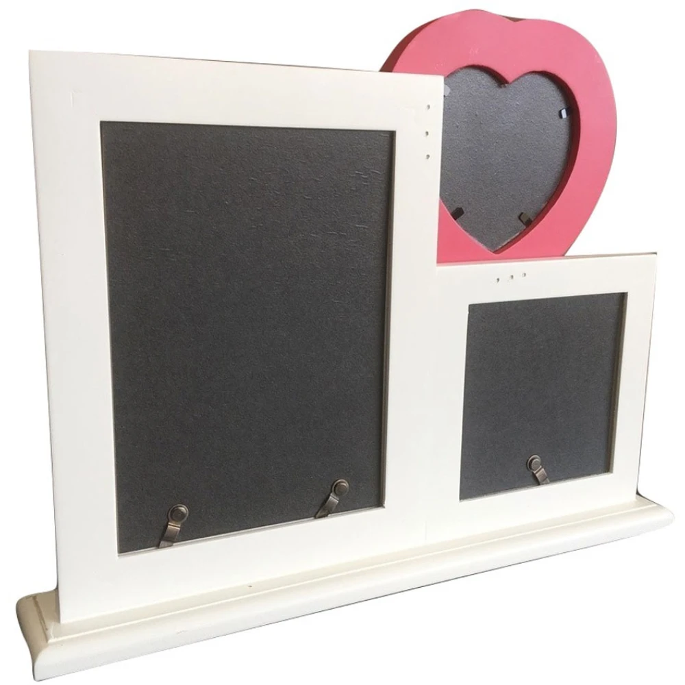 3 In 1 Photo Frame – White With Pink Love Heart