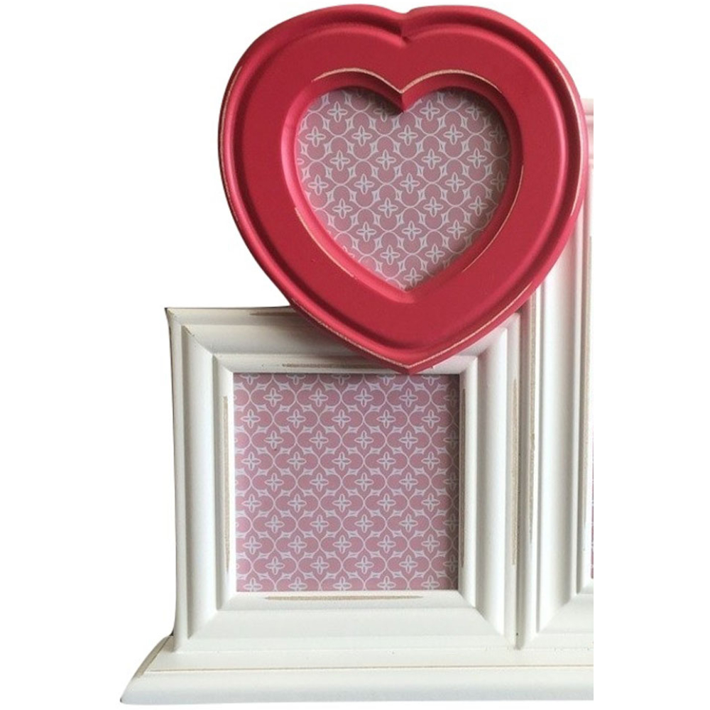 3 In 1 Photo Frame – White With Pink Love Heart