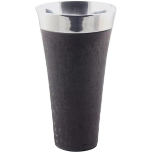 Glossy Metal Tapered Black Vase 26cm