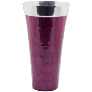 Glossy Metal Tapered Purple Vase 26cm