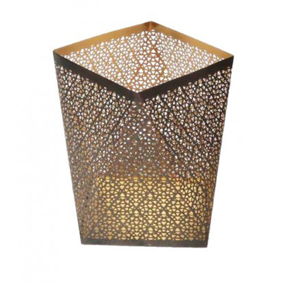 Gold Octad Hurricane Metal Candle Holder