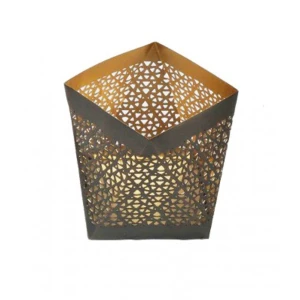 Gold Octad Hurricane Metal Candle Holder