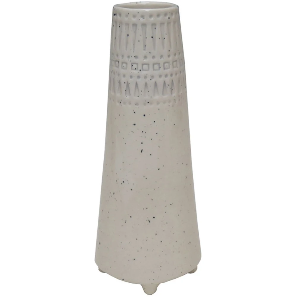 Glossy White obelisk Ceramic Vase