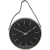 Round 40cm Black & Chrome Hanging Wall Clock
