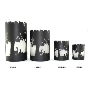 Woods Pattern Hurricane Glass Candle Holder