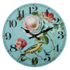 Round 34cm Peony & Bird Print Wall Clock
