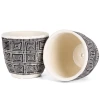 Cream & Black Terracotta Pot Planters – Set of 2