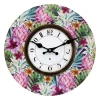 Round 34cm Tropical Leaves Wall Clock