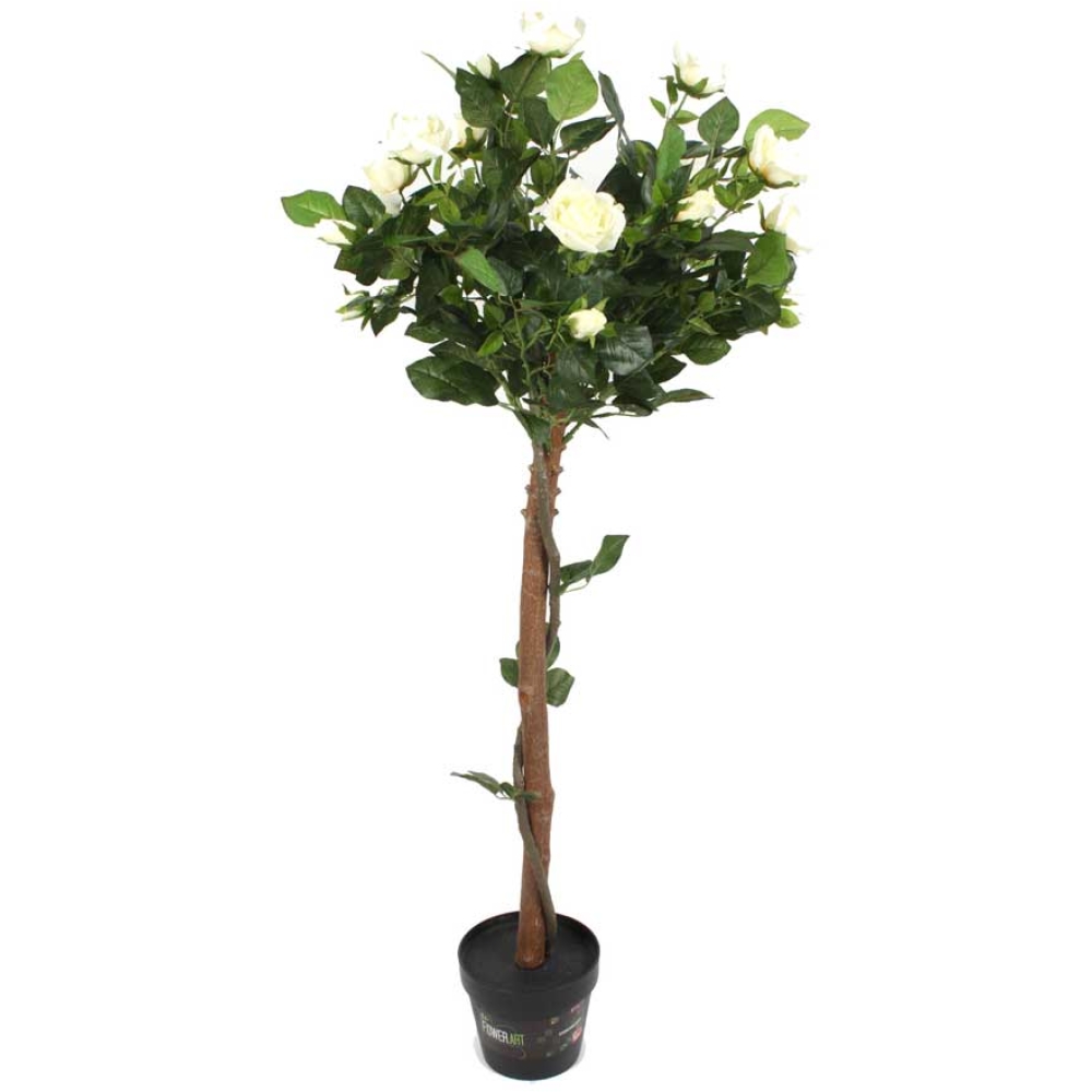 Artificial White Rose Tree In Pot 120cm