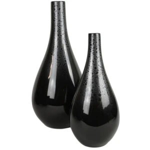 Aleisha Lacquer Ware Bottle Vase – Black