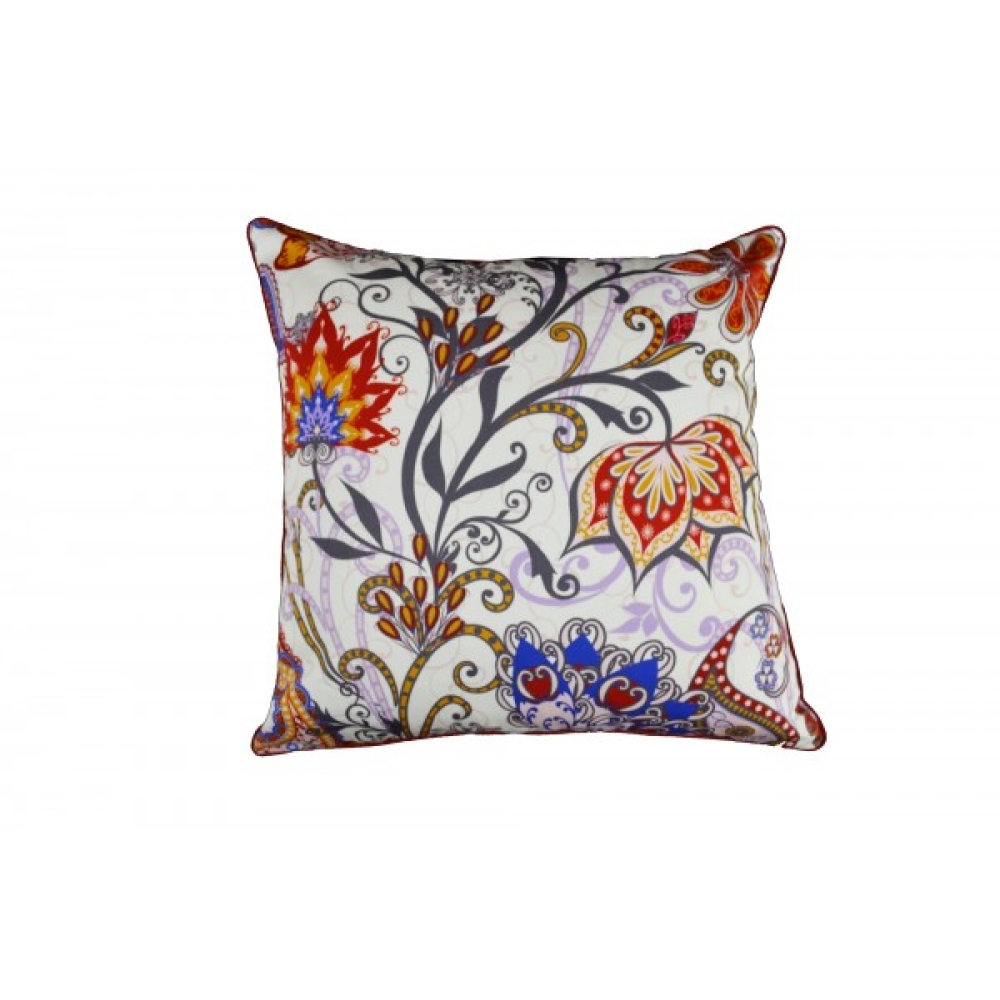 Paisley Floral Cotton Cushion Cover With Insert 45cm X 45cm