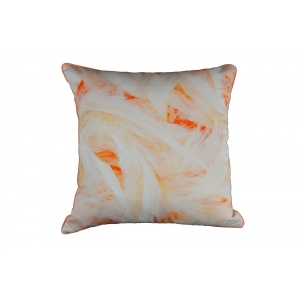Peach Feathers Cotton Cushion Cover With Insert 45cm X 45cm