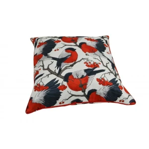 Red Robins Cotton Cushion Cover With Insert 45cm X 45cm