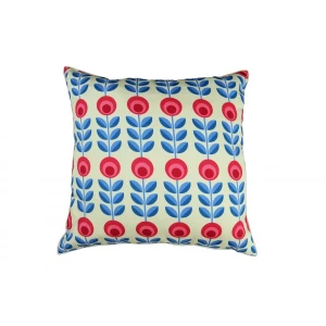 Skandi Blue & Pink Cotton Cushion Cover With Insert 45cm X 45cm