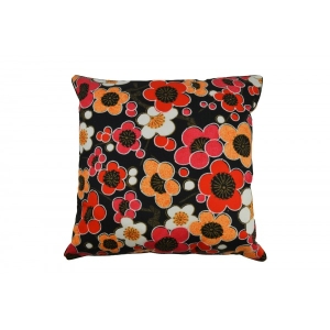 Skandi Red Flowers Cotton Cushion Cover With Insert 45cm X 45cm