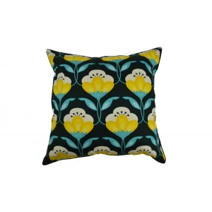 Skandi Yellow Flower Cotton Cushion Cover With Insert 45cm X 45cm