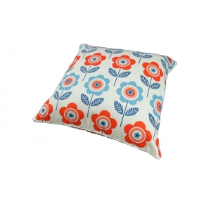 Skandi Red & Blue Cotton Cushion Cover With Insert 45cm X 45cm
