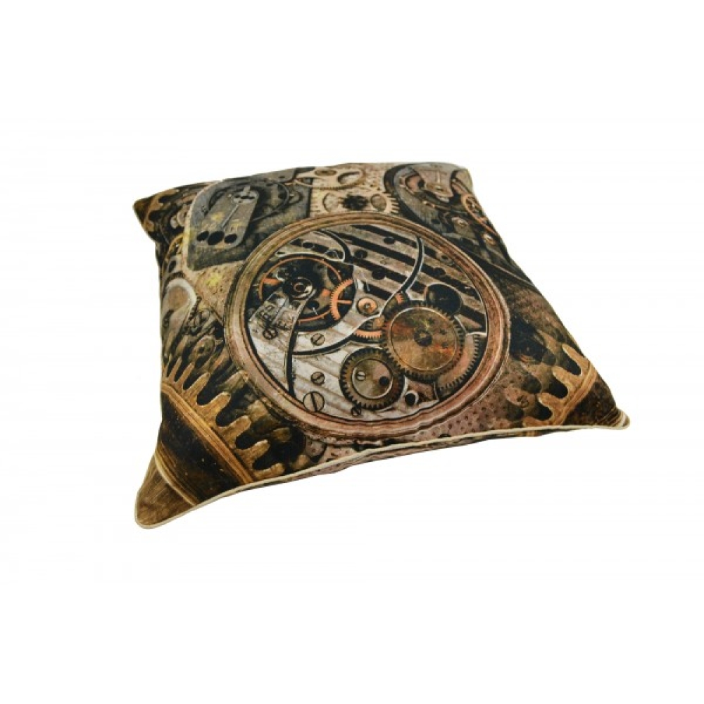 Steampunk Cotton Cushion Cover With Insert 45cm X 45cm