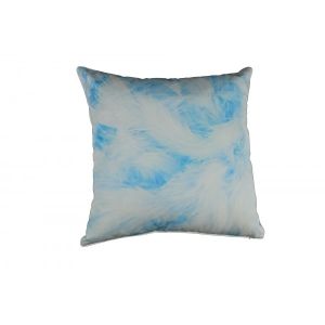 Turquoise Feathers Cotton Cushion Cover With Insert 45cm X 45cm