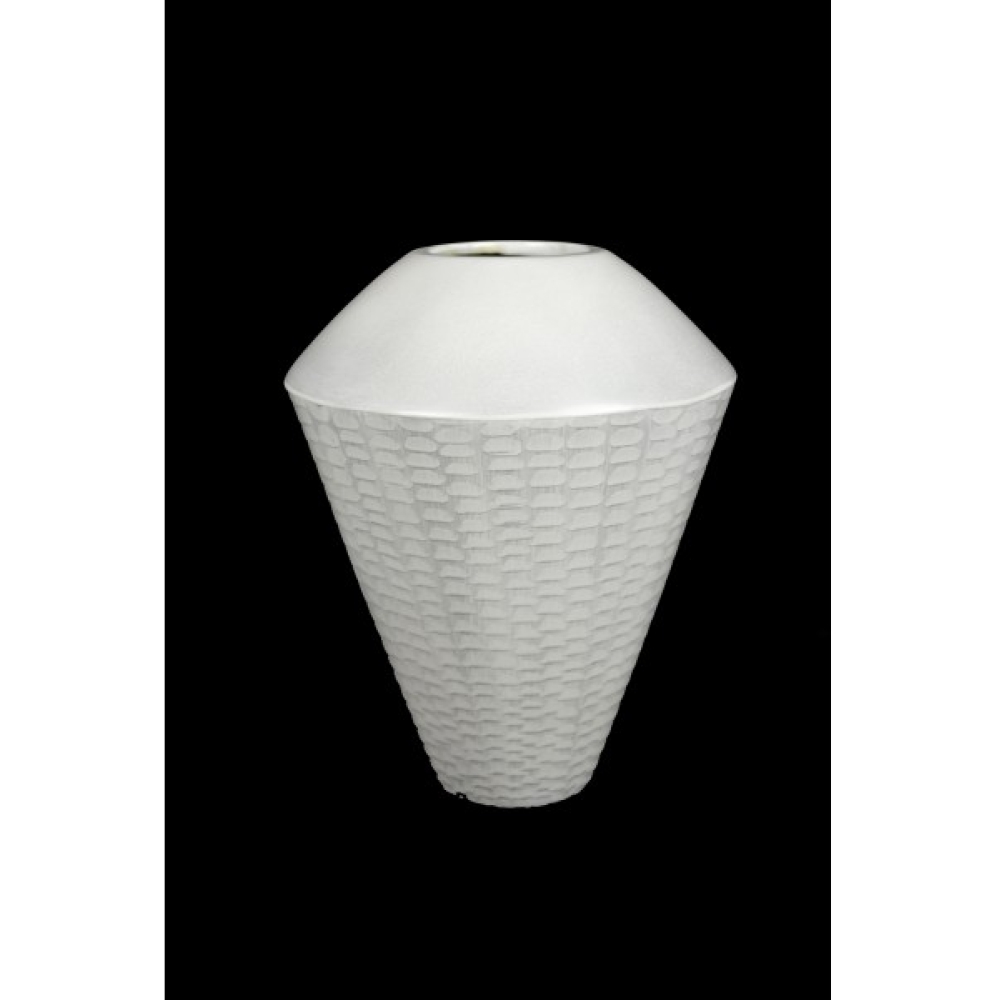 White Lacquer Ware Tapered Vase 25cm