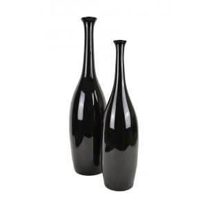 Black Lacquer Ware Bottle Vase