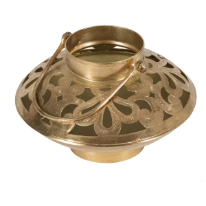Antique Gold Handcrafted Bowl Shape Candle Holder Lantern