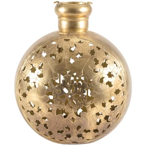 Antique Gold Handcrafted Vase Shape Candle Holder Lantern