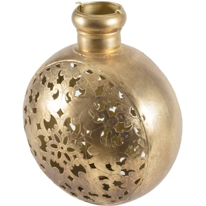 Antique Gold Handcrafted Vase Shape Candle Holder Lantern