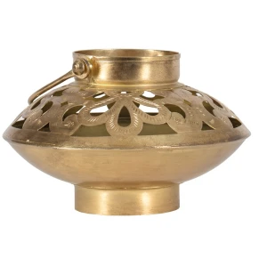 Antique Gold Handcrafted Bowl Shape Candle Holder Lantern