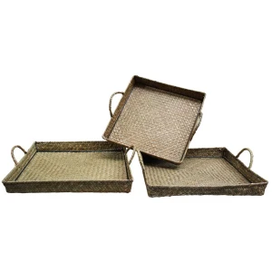 Rattan Woven Trays (natural) – Set Of 3