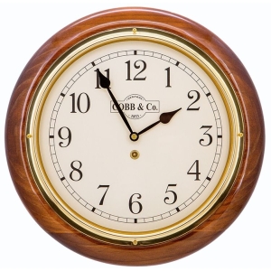 Cobb & Co. Railway Wooden Wall Clock – Glossy Oak Arabic 32cm