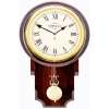 Cobb & Co. Pendulum Chime Wooden Wall Clock – Glossy Mahogany Roman 55cm
