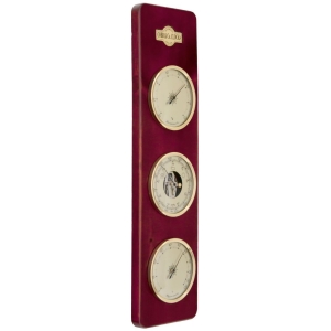 Cobb & Co. Large 3 In 1 Wooden Barometer – Glossy Mahogany 55cm