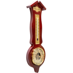Cobb & Co. Roof Style Wooden Barometer – Glossy Mahogany 50cm