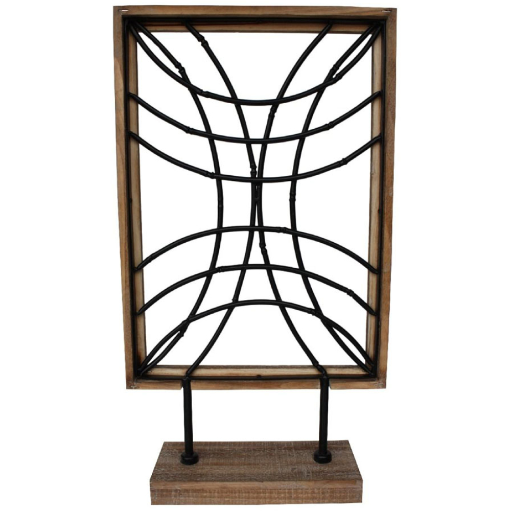 Metal & Timber Curved Lines Table Decor 55cm