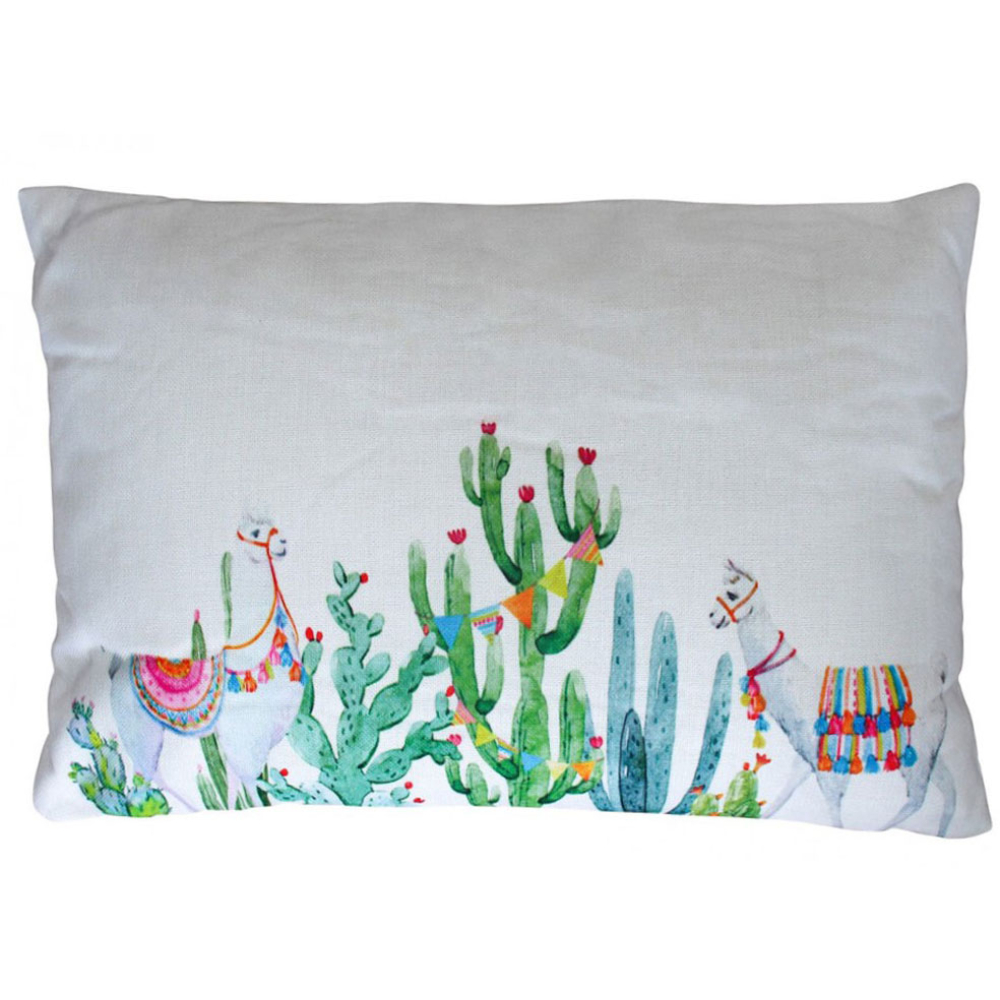 Funky Llama Print Cushion Cover With Insert 60cm X 40cm – Set Of 2