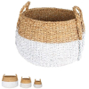 Apollo Seagrass White Dip Bulb Baskets – Set Of 3